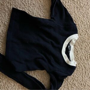 Zara Black Top with Cream Collar